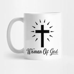 Woman Of God - Roman Catholic Cross - Black - Christian Series 13B Mug